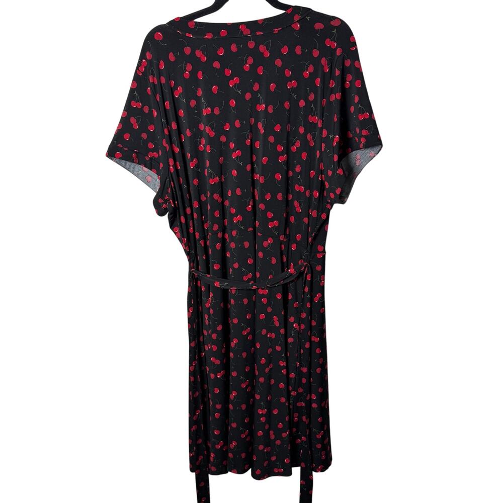 Torrid Cherry Print Plus Size Wrap Dress 3X Size 3 Retro Pinup Rockabilly - Picture 7 of 9
